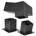 thumbnail image 5 of VEVOR Pergola Kit, 4x4 inch 3-Way Slanted Brackets for 3.5x3.5 inch Wood Beams in Actual Size, 2-pack Pergola Brackets with 2 Post Bases and 2 Wall Mount Bases, for Outdoor Pergolas, Gazebos, Sheds, 5 of 9