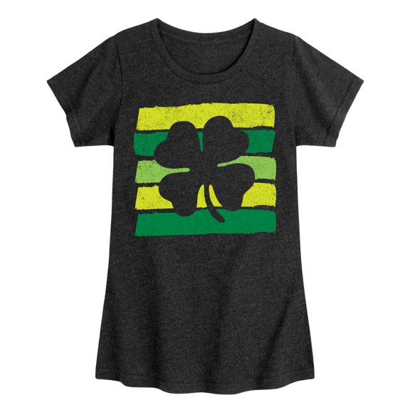 Instant Message - St. Patrick's Day - Outlined Shamrock - Toddler And Youth Girls Short Sleeve Graphic T-Shirt