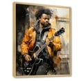 thumbnail image 2 of Designart "Harlem Jazz Yellow Black New York Rhythms II" Portrait Floater Framed Canvas Wall Art, 2 of 7