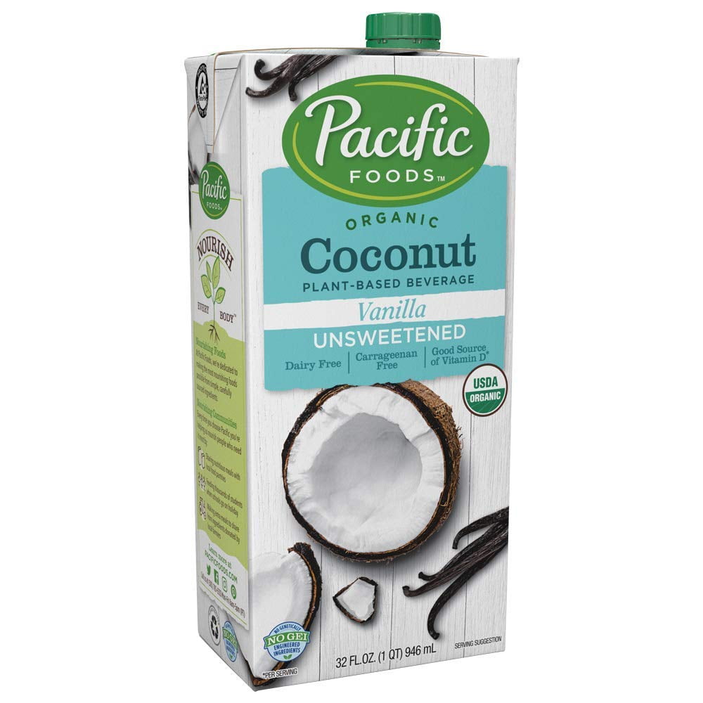 Pacific Foods Organic Coconut Plant-Based Beverage Unsweetened Vanilla -- 32 fl oz Pack of 3