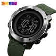 thumbnail image 1 of Waterproof 50M Dual Time Sports Watch with Stainless Steel & ABS Case, PU Strap, Electronic Movement, Stopwatch, Luminous, Date/Week Display, Alarm, Countdown, 46mm Resin Mirror Dial - 51g Net, 1 of 6
