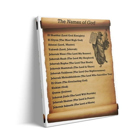 Names Of God Framed Poster, Old Testament Meanings Canvas Poster, Christian Wall Decor, Bible Verse Wall Decor, Christian Wall Art