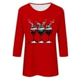 thumbnail image 4 of RKSTN Sweat-Shirt pour Femmes Mode Imprimé Décontracté Col Rond Pull Manches 3/4 Haut Chandail en Molleton de Noël, 4 of 4