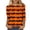 #0123-Orange, variant on Uootdi Halloween Shirts for Women 3/4 Sleeve Crew Neck Gradient Glowing Ghost Pumpkin Bat Front Print Womens Pullover Tees Oversized Fit Halloween Costume Night Soft Cozy Womens Graphic Tops Gift