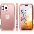 thumbnail image 6 of Decase Compatible with Apple iPhone 16 Pro Max Phone Case,Shockproof Three Layer Heavy Duty Soft Silicone Rubber Bumper+Hard Plastic Hybrid Protective Case for iPhone 16 Pro Max,Rosegold, 6 of 7