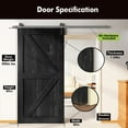 thumbnail image 3 of Homacer 5-in-1 Design 60'' W x 80'' H x 1-3/8'' D Solid Wood Barn Door, Finished and Unassembled, with Pre-drilled Holes for Easy Assemble and Pre-routed Groove, Interior Only (Black), 3 of 7
