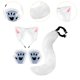 thumbnail image 2 of Conjunto de orejas y cola de animal para niños y adultos. Preciosos guantes de pata para Halloween. Blanco, 2 of 9