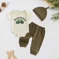 thumbnail image 2 of mgoYE Newborn Baby Boy Clothes Fishing Short Sleeve Romper Shirt Tops Pants Hat Summer Spring Outfits Set(Green,3-6 Months), 2 of 7
