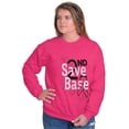thumbnail image 2 of 2nd Save Base Breast Cancer Warrior Women Crewneck Sweatshirt Brisco Brands M, 2 of 2