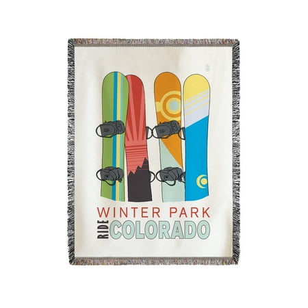 Winter Park, Colorado - Snowboards in Snow - Lantern Press Poster (60x80 Woven Chenille Yarn