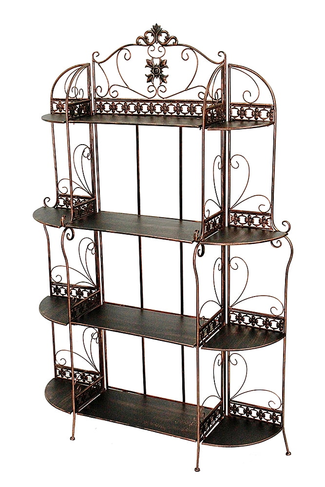 67" Blackened Copper Steel Baker's Rack with 4 Standard Shelves