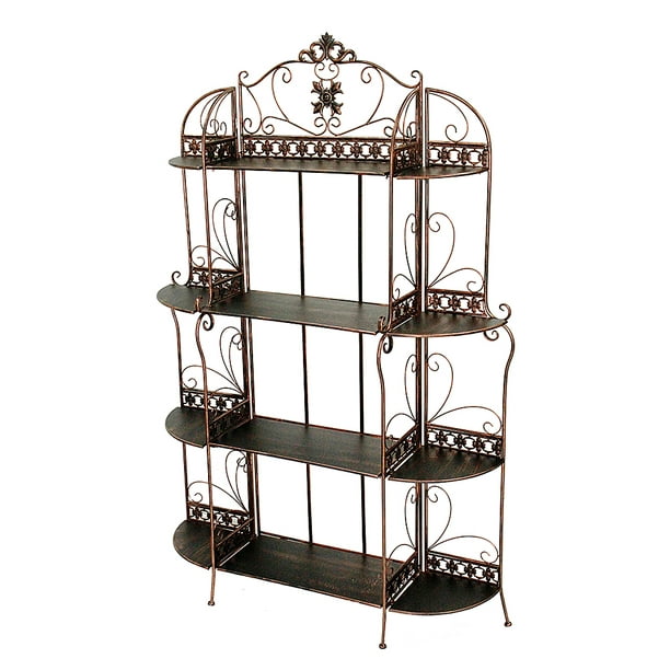 67" Blackened Copper Steel Baker's Rack with 4 Standard Shelves