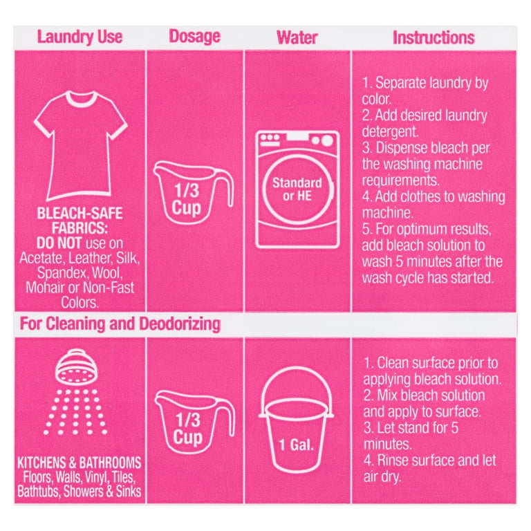 Great Value Low-Splash Laundry Bleach, 4-Pack 81 fl oz photo 5
