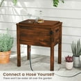 thumbnail image 5 of Demifill Wooden Patio Cooler with 3 Handles and Bottle Opener, Camping Cooler for Outdoor as Garden, Backyard, Porch, Brown, 5 of 11