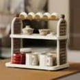 thumbnail image 7 of Qiweii Heightened Multi Layer Cup Storage Rack Tea Rack Multi-function Rack Desktop Storage Rack Suitable For Kitchen Desktop Storage Easy to Install Wood Display Shelf Used for Dormitories, 7 of 7