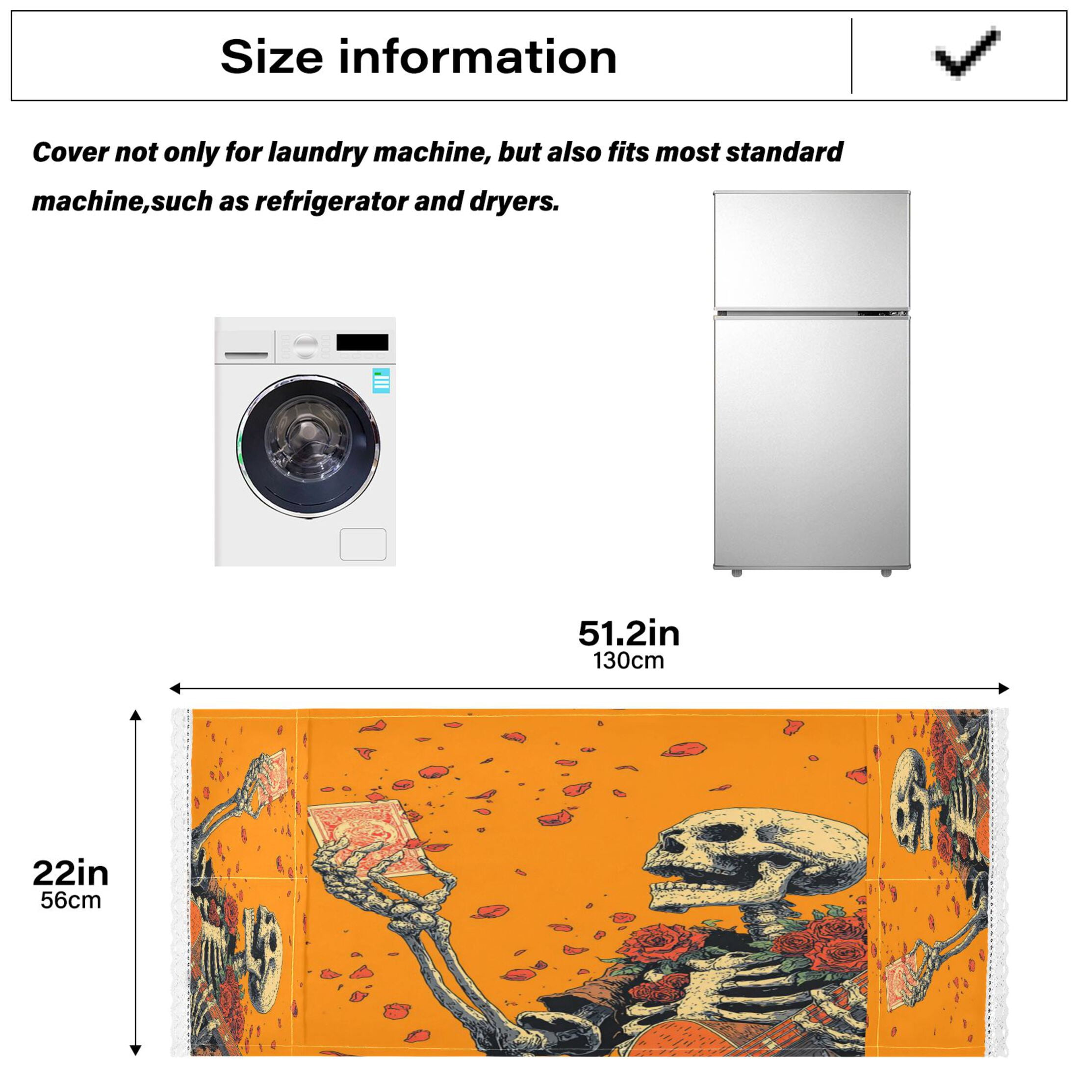 Wobogo Elegant Skeleton Washing Machine Cover Dustproof Washer Dryer Cover Waterproof Laundry Room Decorative Protector