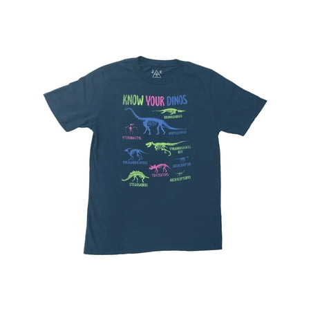 Boys Blue Short Sleeve Know Your Dinos Dinosaur Bones Tee Shirt T-Shirt 4