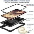 thumbnail image 2 of TECH CIRCLE Galaxy Tab A 8.4" Case SM-T307,  Sturdy Kickstand Rugged Case with Hand/Shoulder Strap, Black, 2 of 8