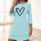 thumbnail image 1 of TaTaai Long Sleeved Loose Heart Printed Nightgown, Women's Round Neck Airy Piece, Spring Summer Outfit, Casual Daily Wedding Party Dance Work Vacation Wear, Line Dry Gift, 1 of 7