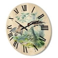 thumbnail image 3 of Designart 'Ancient Birds In The Wild I' Traditional Wood Wall Clock, 3 of 5