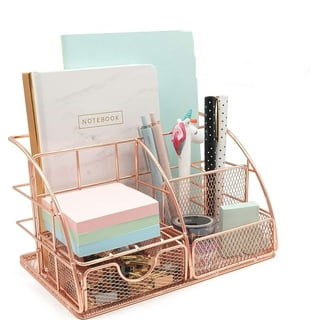 MooManGoo Rose Gold Office Desk Organizers and Accessories for Women, Office  Supplies Desk Organization Caddy with Pen Holder, 7 Compartments+72 Clips  Set for School Teacher - Yahoo Shopping