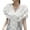 White, variant on YM YOUMU Women Lace Floral Short Sleeve Blouse Shirt Ruffle V-neck Sheer Hollow Out Top