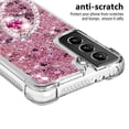thumbnail image 3 of Funda para Samsung Galaxy S21 Plus 5G con Brillo Líquido Flotante, Purpurina, Parachoques y Anillo Giratorio Soporte, 3 of 5