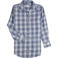 thumbnail image 1 of Levi's Womens Cotton Plaid Button Up Shirt, navy, S, 1 of 2