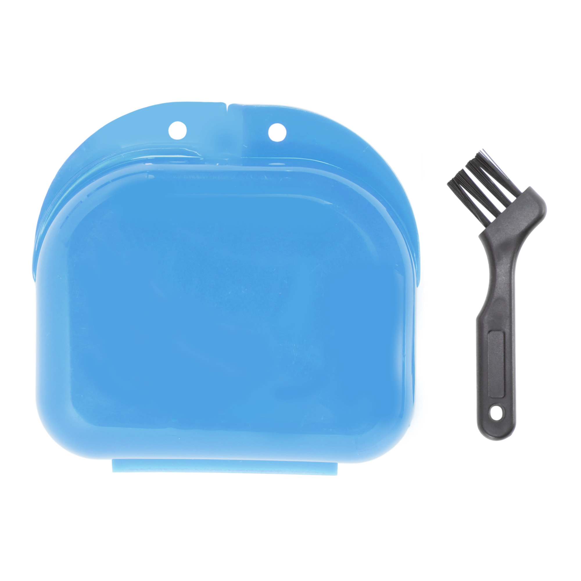 Unique Bargains Mini Braces Box with Brush 1 Set Blue