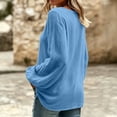 thumbnail image 7 of Admvng Top for Women Linen Cotton Long Sleeve Casual Round Neck Pullover Blouse, 7 of 7