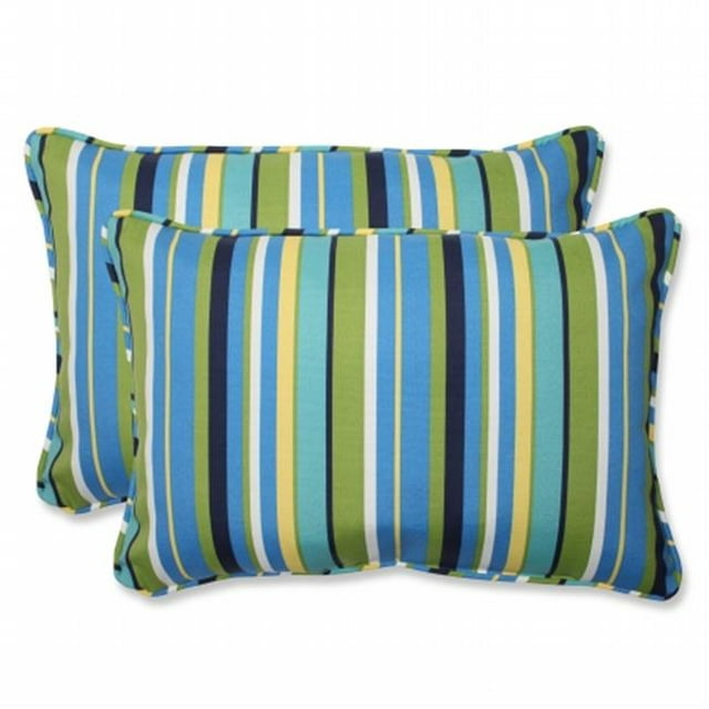 Topanga Stripe Lagoon Over-sized Rectangular Throw Pillow (Set of 2)