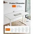 thumbnail image 5 of DESINO 63"x28" Electric Standing Desk, Height Adjustable Sit Stand Desk with Memory Presets, Ergonomic Home Office Desk, Anti-Collision Smart Lift Table, White, 5 of 9