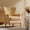 Camel, variant on Contemporary Wingback Armchair Lounge Club Chair Rubber Wood Legs Living Room Grey