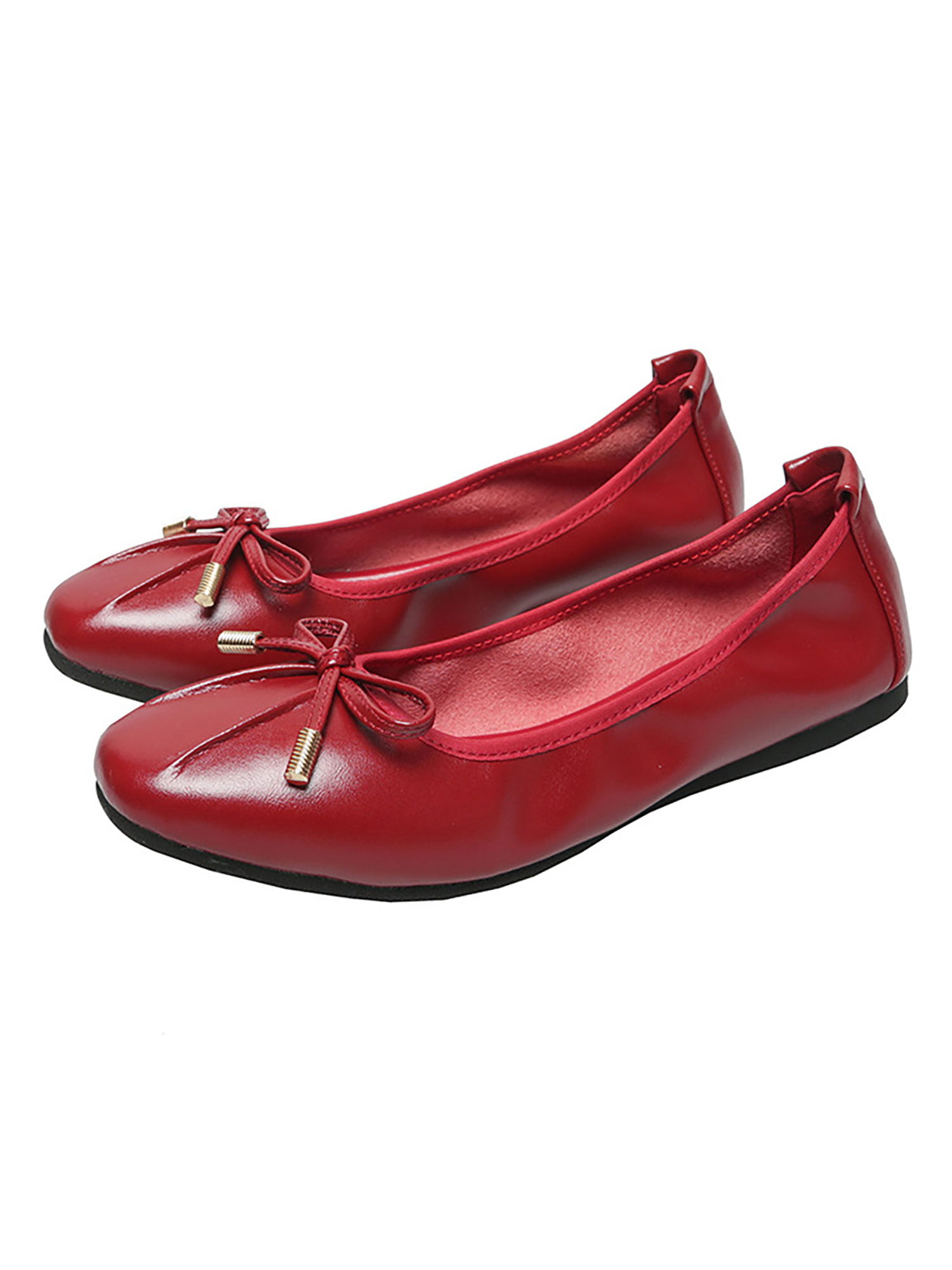 sweet Womens Round Toe Loafers Ballet Flats Slip on bowknot Casual Shoes 