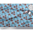 thumbnail image 3 of Soimoi Tissu Crêpe polyester Bleu Imprimé Feuilles & Roses au Mètre 52 Pouces de Large, 3 of 3