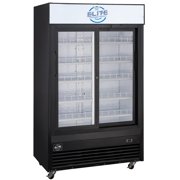 NSF 48 in. Sliding Door Commercial Refrigerator 32 Cu.Ft. Tempered Glass Merchandiser Refrigerator, Disaplay Cooler
