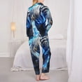 thumbnail image 6 of Goofa Futuristic Blue Light White Tiger Printed Women’s 2 Piece Pajama Set Super,Pajamas Women's Long Sleeve Sleepwear Soft Button Down Loungewear Pjs Lounge Set Nightwear-Small, 6 of 9
