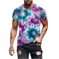 thumbnail image 4 of Yaoyar Men's Tie Dye Shirt Funny Rainbow Psychedelic Graphic Short Sleeve Crewneck Casual T-Shirt Tops, 4 of 5