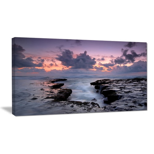 Design Art Dinosaur Footprint Magoito Beach Photographic Print On Wrapped Canvas Walmart Com Walmart Com