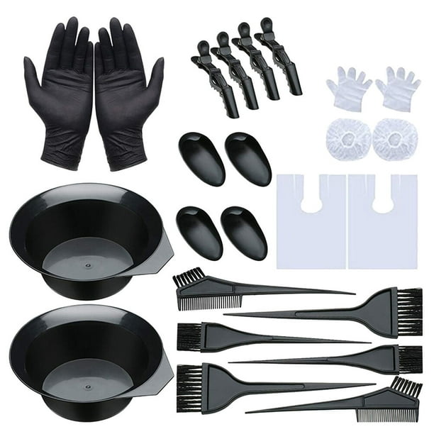 Juego de 24 tintes para el cabello, kit para teñir el cabello, herramienta para teñir el cabello, tazón para mezclar, peine, cepillo para teñir, guantes (colores surtidos)