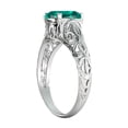 thumbnail image 7 of 2 CT Lab Created Green Emerald Stone Ring 14K White Gold Vintage Art Deco Filigree, 7 of 7
