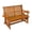 2-seat Teak Tone with Cup Holder, variant on Innovaze 4.5 Ft Wood Patio Glider Bench with Cup Holders, High Back and Deep Contoured Seat, Heavy Duty 800 lbs (Teak Tone, 2-Seater)