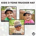 thumbnail image 2 of Funky Junque Kids Trucker Hat Baseball Cap - Two Tone Vintage Baby Baseball Cap, Infant Baseball Hat, Toddler Snapback Hat - Put It on My Nana's Tab - Navy/Beige, 2 of 4