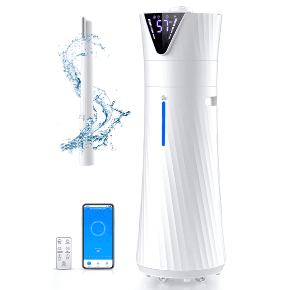 MONISEN 17L/4.5Gal Humidifier Large Room, Smart Quiet Ultrasonic Cool Mist Humidifiers for Bedroom, Covers 2000ft², 56H Runtime, 24H Timer, 3 Mist Modes Humidifiers for Home, Office, Plants, White