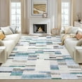 thumbnail image 2 of Hasoo Area Rug for Living Room 5' x 7' Washable Modern Blue Plaid Geometric Bordered Rug Home Decor Indoor Carpet, 2 of 6
