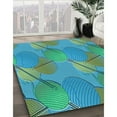 thumbnail image 3 of Ahgly Company Machine Washable Indoor Rectangle Transitional Dark Cyan Green Area Rugs, 6' x 9', 3 of 7