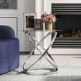 thumbnail image 2 of ASYA Glass Round End Table, Tea Table Accent Side Table for Living Room, Small Nightstand for Bedroom Office, Chrome, 2 of 13