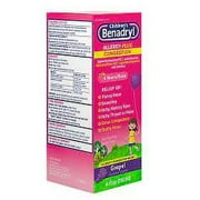 Benadryl-D Childrens Allergy and Sinus Liquid Grape 4 oz (Pack of 4)