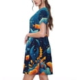 thumbnail image 2 of Balery Whimsical Underwater Fantasy Vestidos sueltos de manga corta para mujer, vestidos de verano 2025, vestidos casuales de corte A con vuelo., 2 of 6
