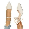 thumbnail image 4 of Viluyesy Womens Heeled Sandals, Pointed Toe Ankle Strap Breathable New Style Wedding Party Dressy Shoes Beige, 4 of 9